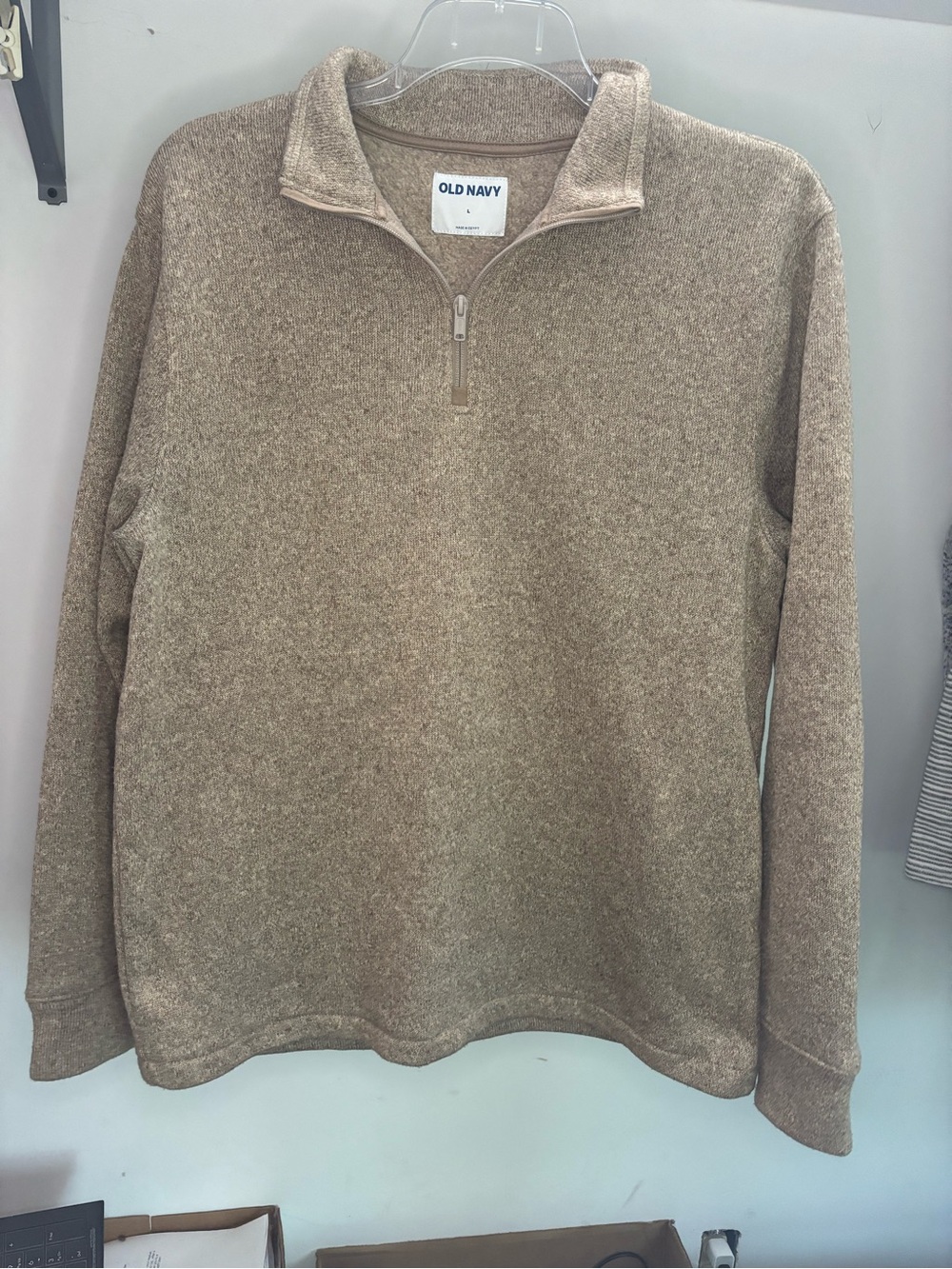 Old Navy Men’s Half-Zip Sweater in Heather Taupe